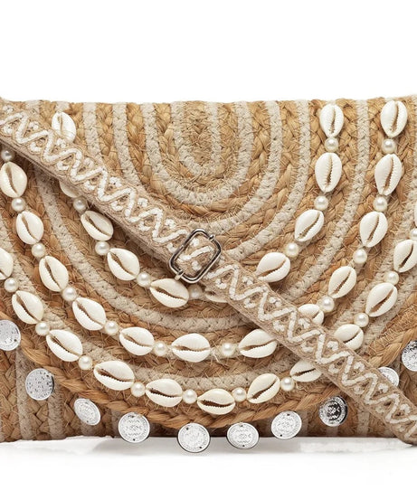 Embellished Structured Sling Bag with Tasselled