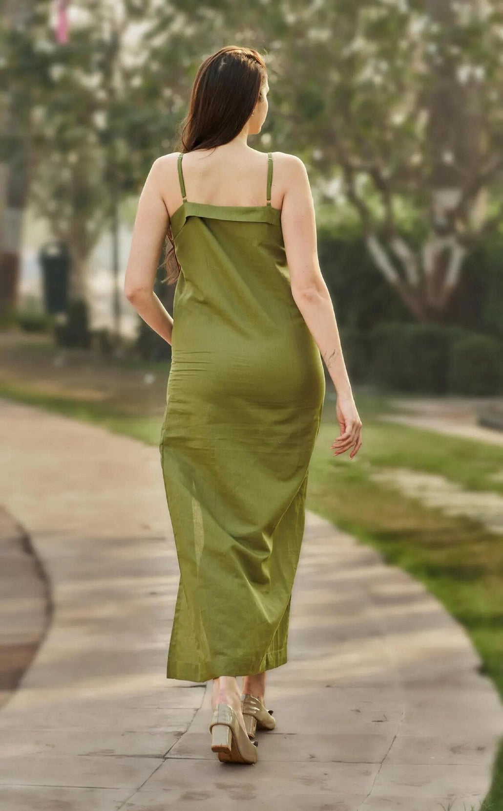 Linen Slip Maxi Dress