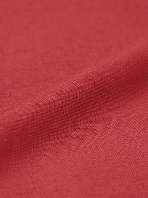 Cotton Linen  Red Women Boyfriend Shirts