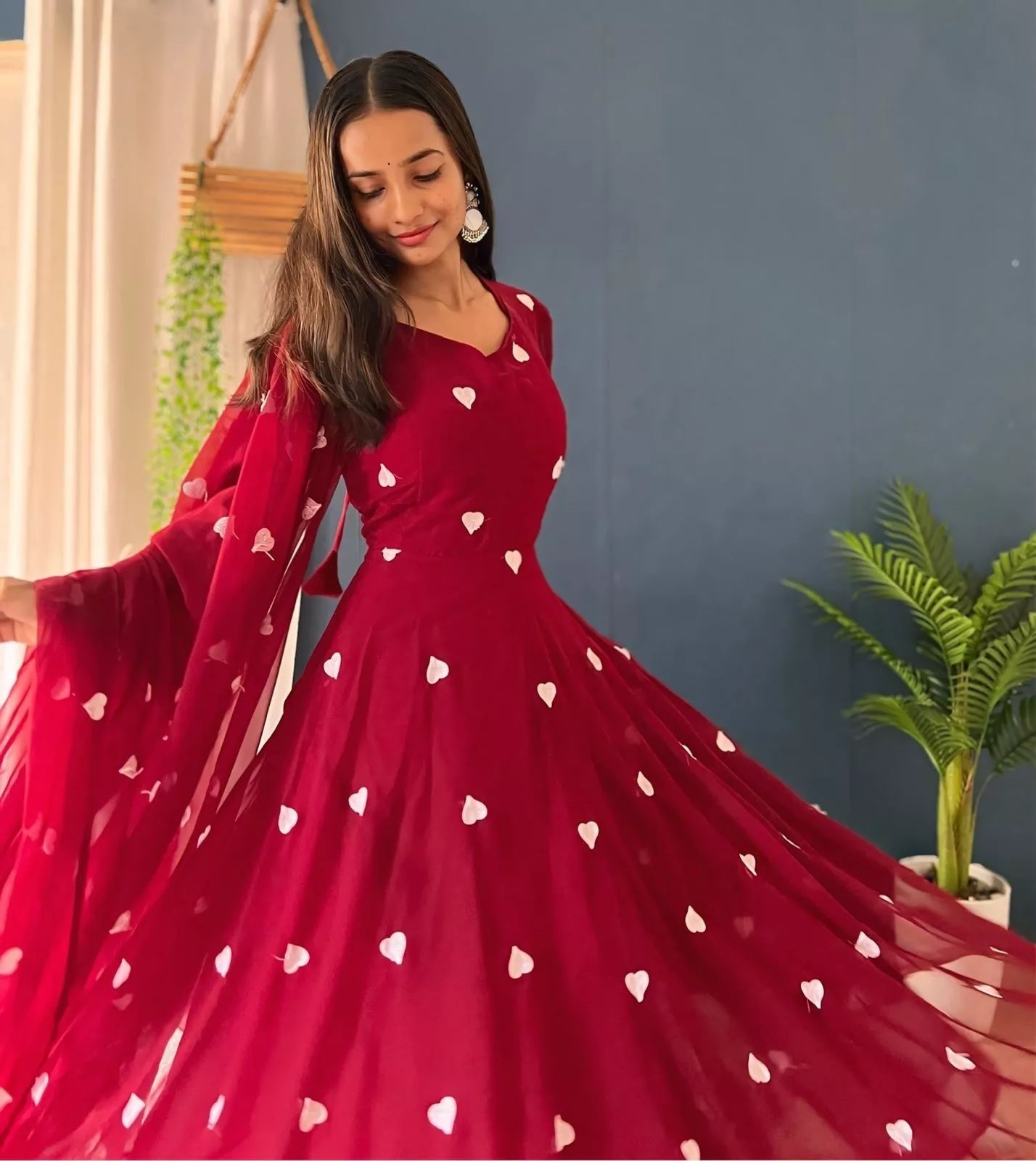 Faux Georgette Anarkali Gown Bottom & Dupatta