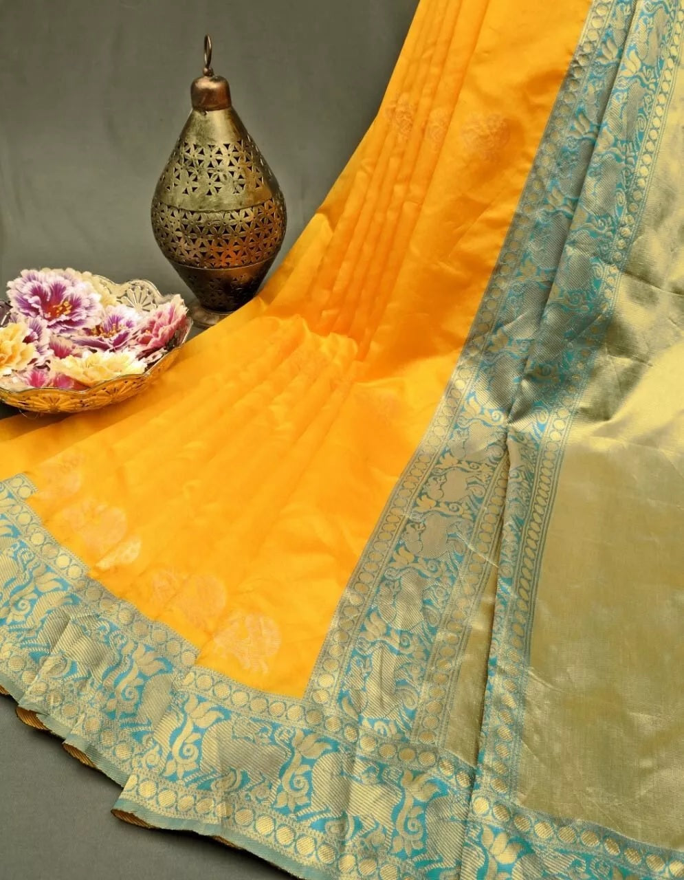 Soft Lichi Silk &  Jacquard Work Saree With Blouse