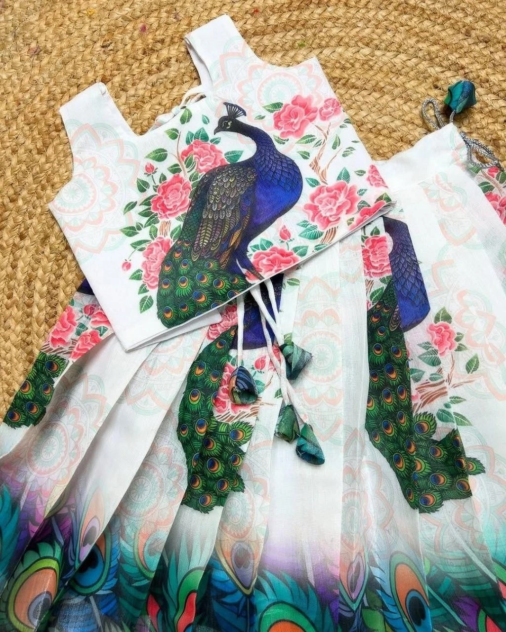 Kids & Girls Chinon Silk Wedding Traditional Wear Lehenga With Blouse