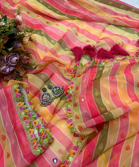 Original Smooth Georgette Party Wear Saree With Blouse 11-GP