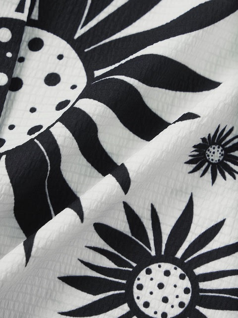 Floral Yin Yang Women Boyfriend Shirts