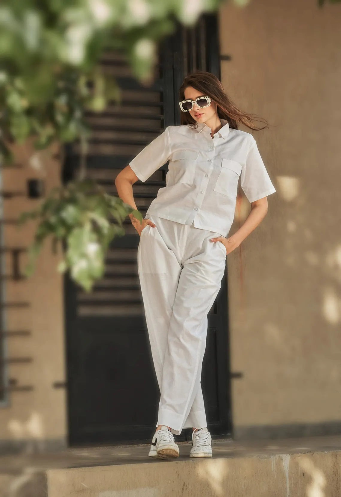 Linen Women Shirt Pant Set