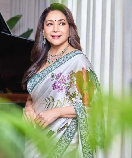 Women's Party Stylish Ultra Satin Silk Saree,Festival Wedding Sari Blouse