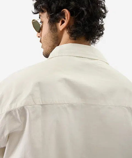 Solids Off White Men Utility Shirts