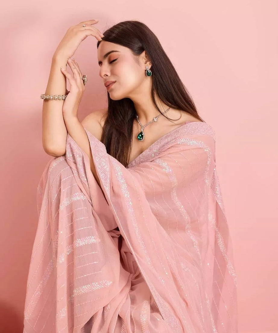 New Indian Georgette Saree,Indian Wedding Claasic Sari