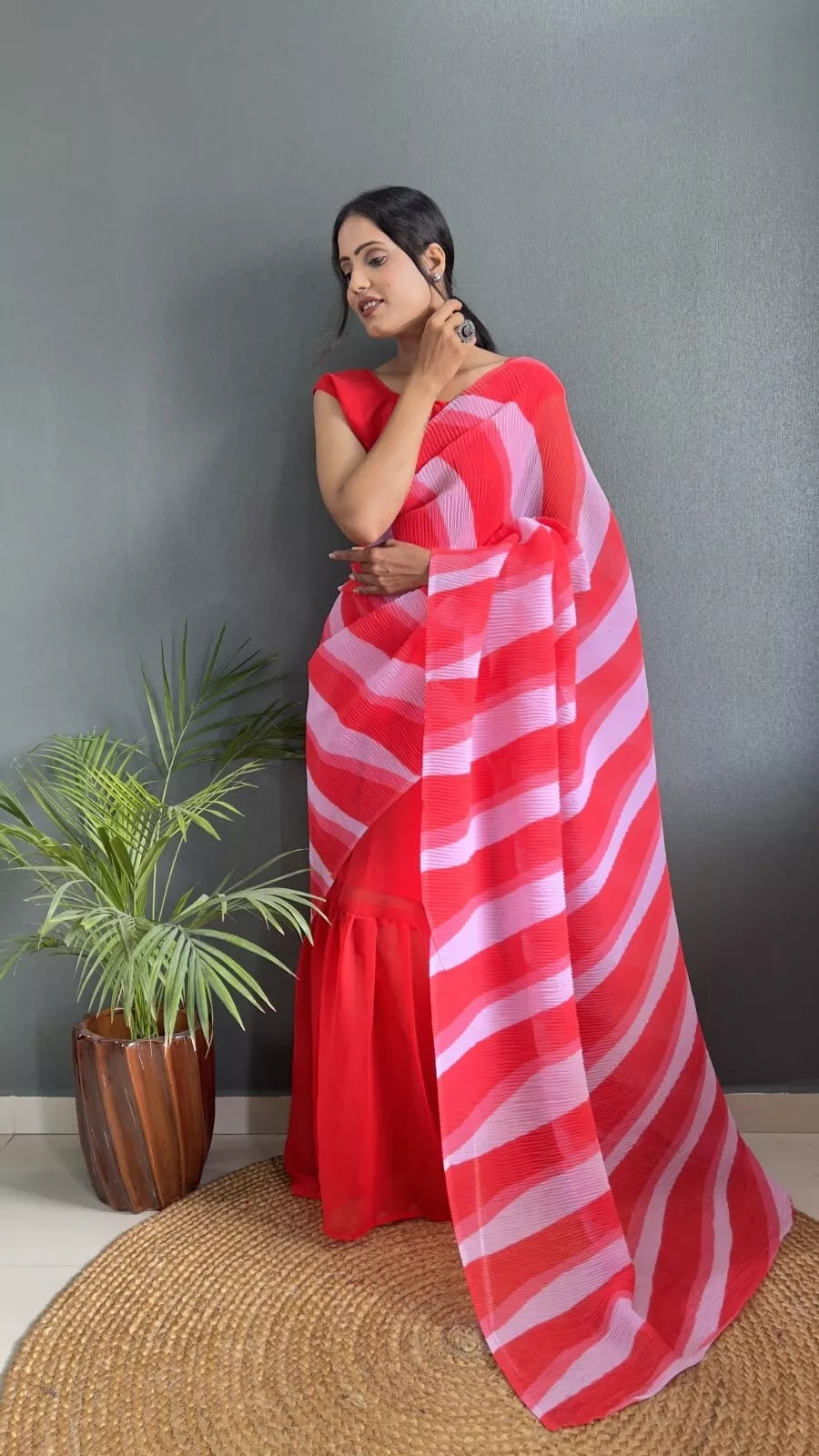 Soft Georgette Pallu Attached Gown & Dupatta