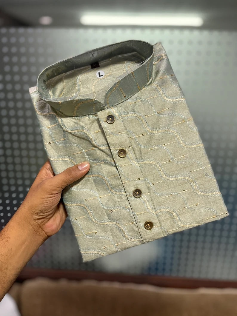 Men's Jacquard Kurta Pajama Set