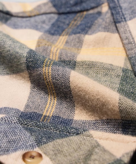 Plaid Blue, Green, and Yellow Men Utility Shirts