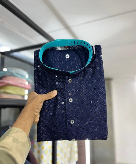 Cotton Rayon Kurta Pajama Set For Men's