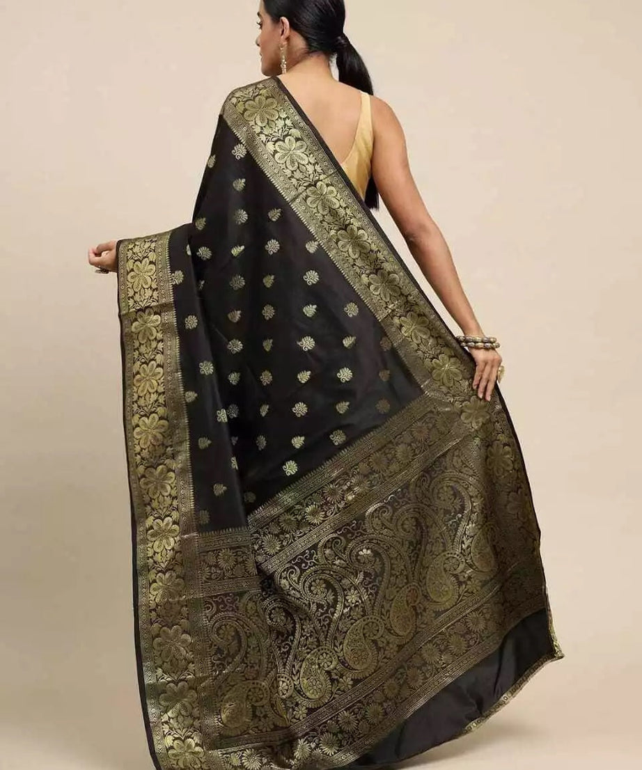 Party Wear Fancy Banarasi Soft Silk Saree For Women's