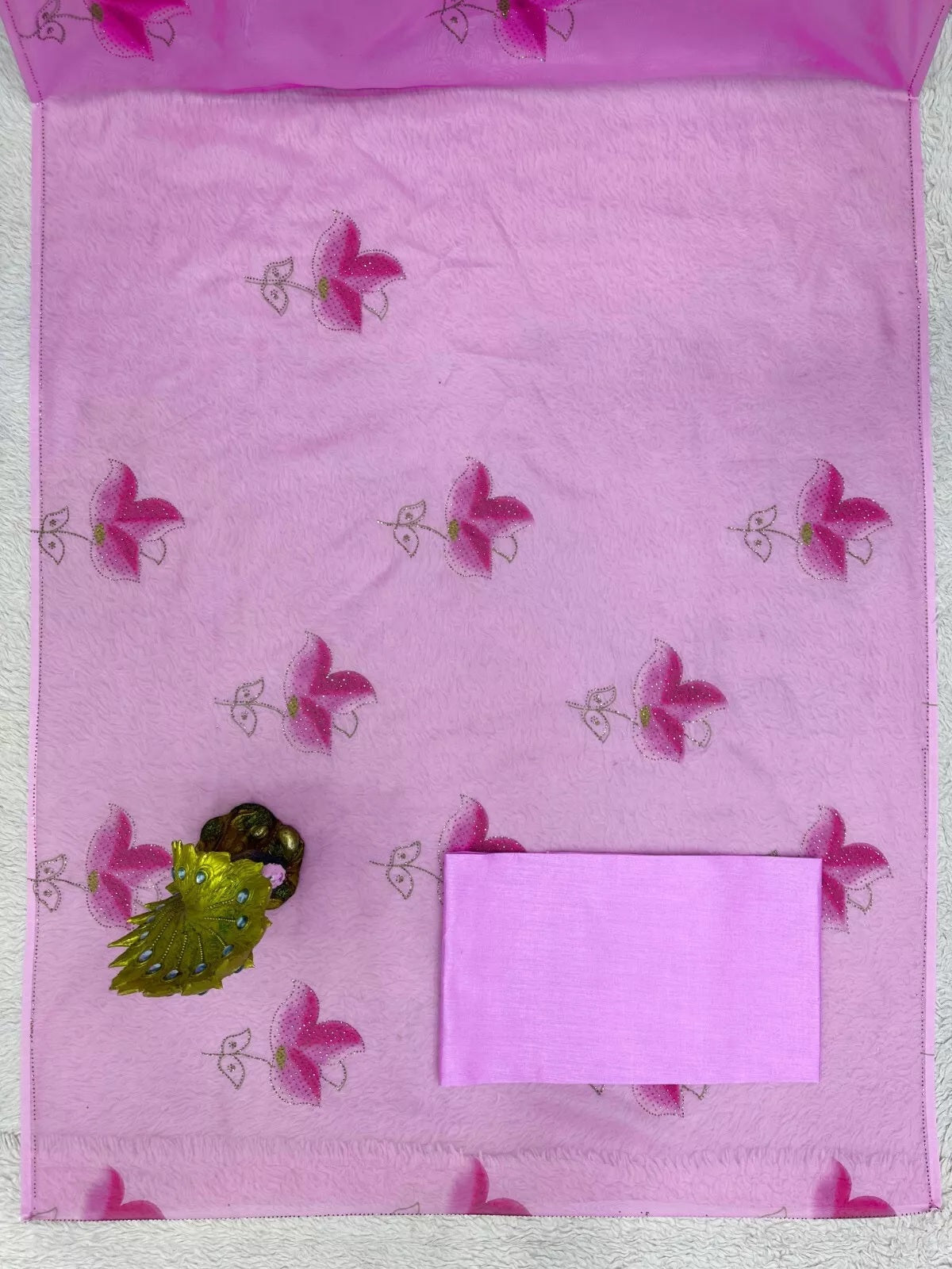 Purple Banarasi Silk With Plain Work  Saree With Blouse