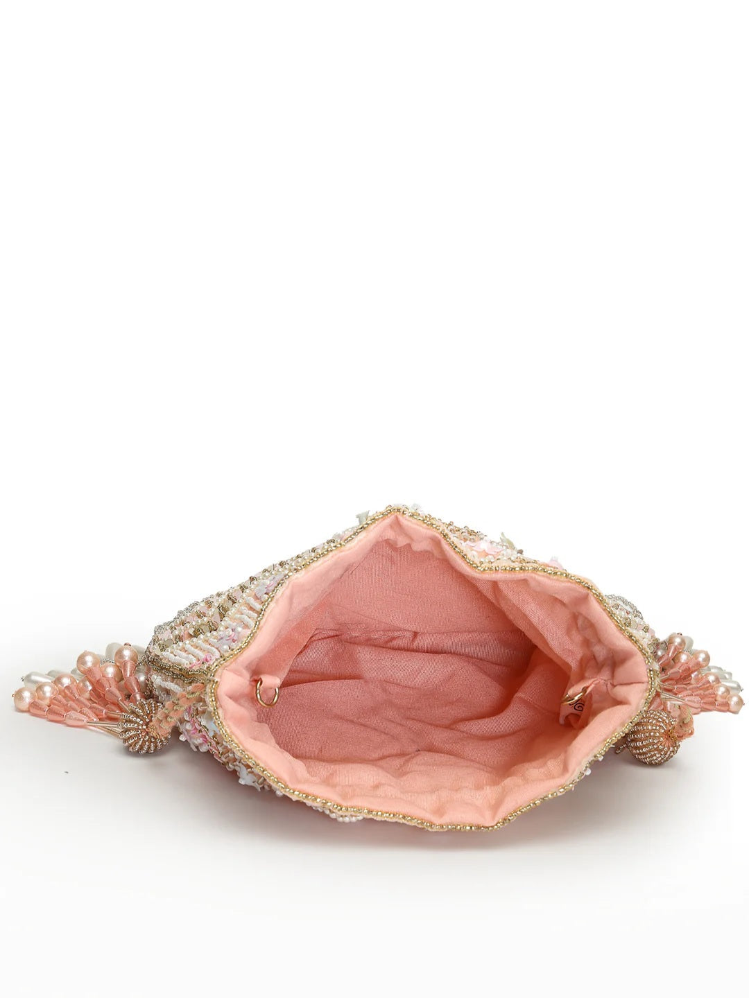 Droop Chevron Embellished Velvet Potli Bag