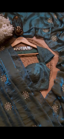 Women's Fandy Satin Silk Saree With Blouse 11-RV