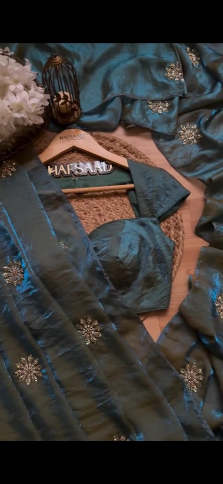 Women's Fandy Satin Silk Saree With Blouse 11-RV