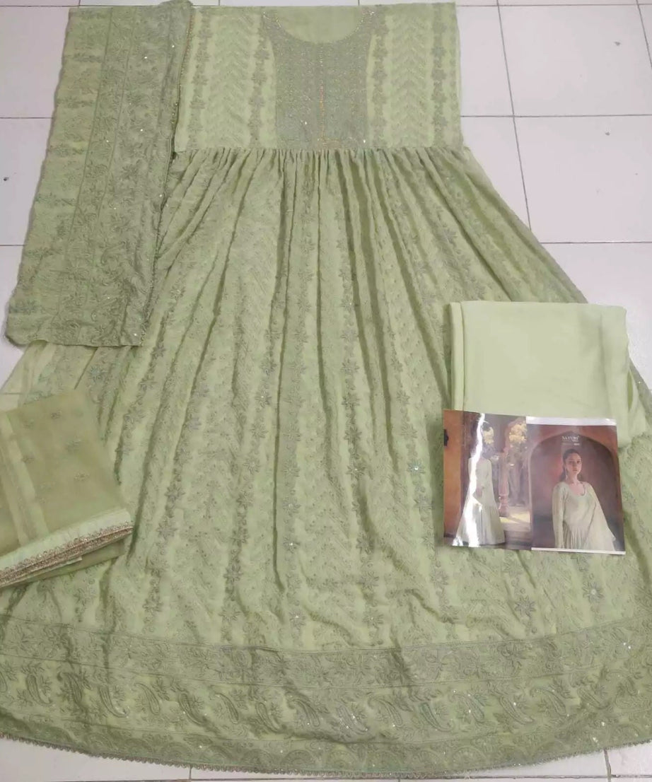 Heavy Faux Georgette Bollywood Top Bottom & Dupatta