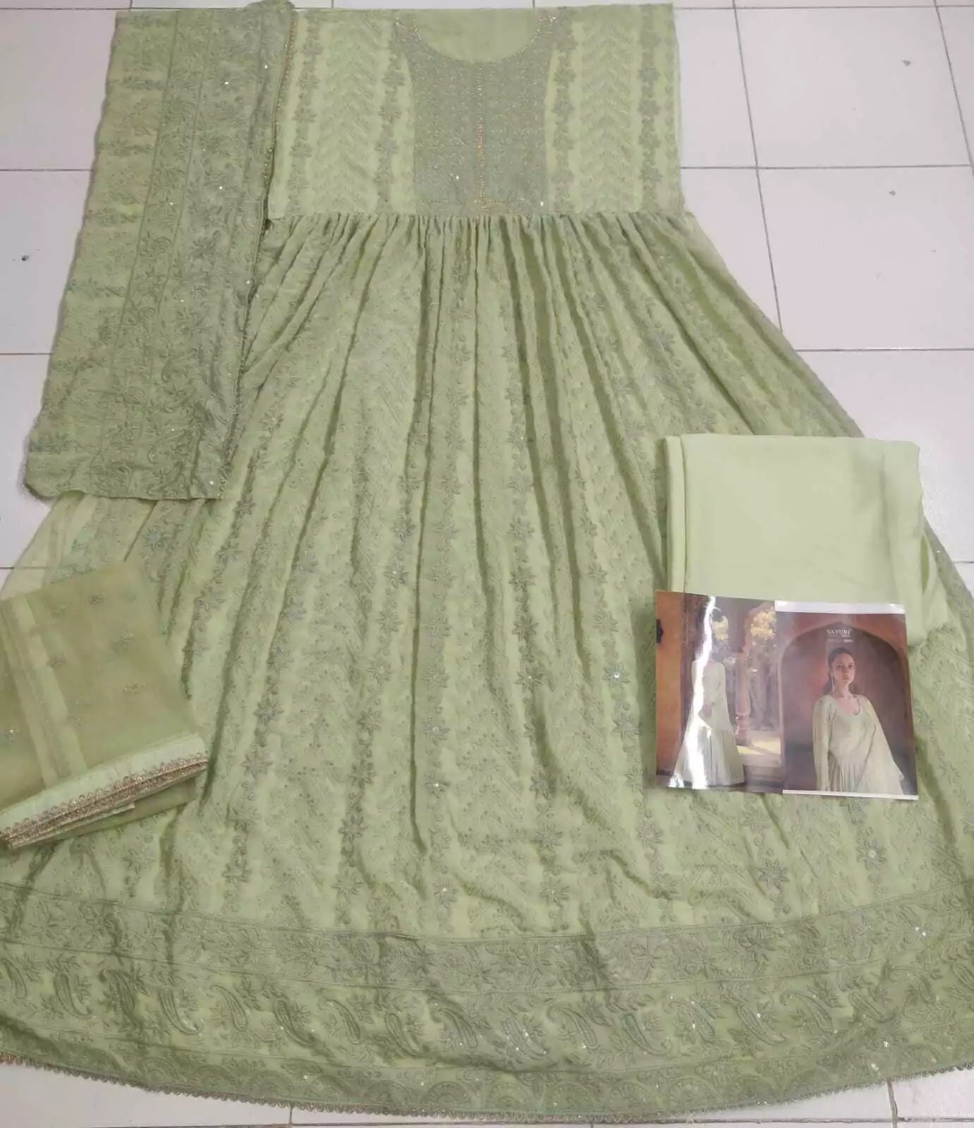 Heavy Faux Georgette Bollywood Top Bottom & Dupatta