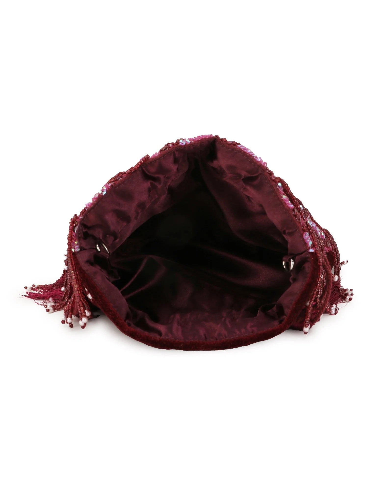 Dangle Abstract Embellished Velvet Potli Bag