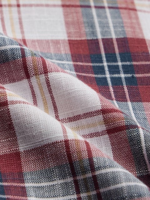 Plaid Red And White Men Relaxed Shirts