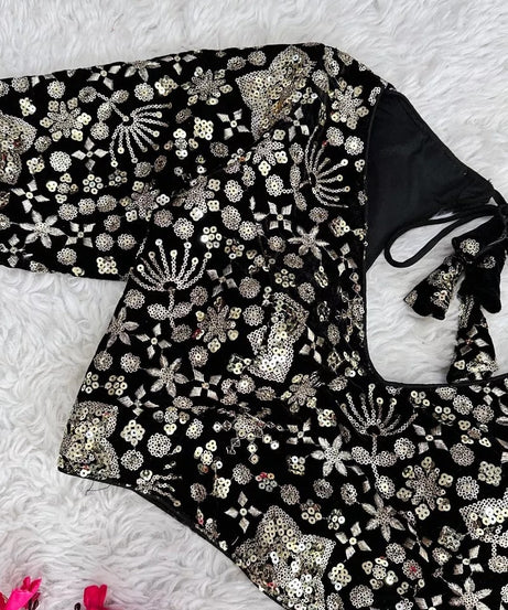 Pure Velvet Full Stitched Traditional Function Designer Blouse & Choli