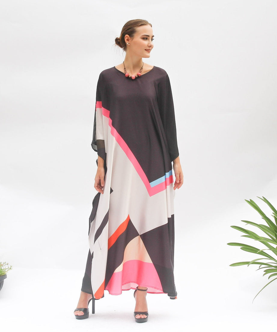Luxury Soft Satin Slik Kaftan, Casual Wear Caftan For Women's