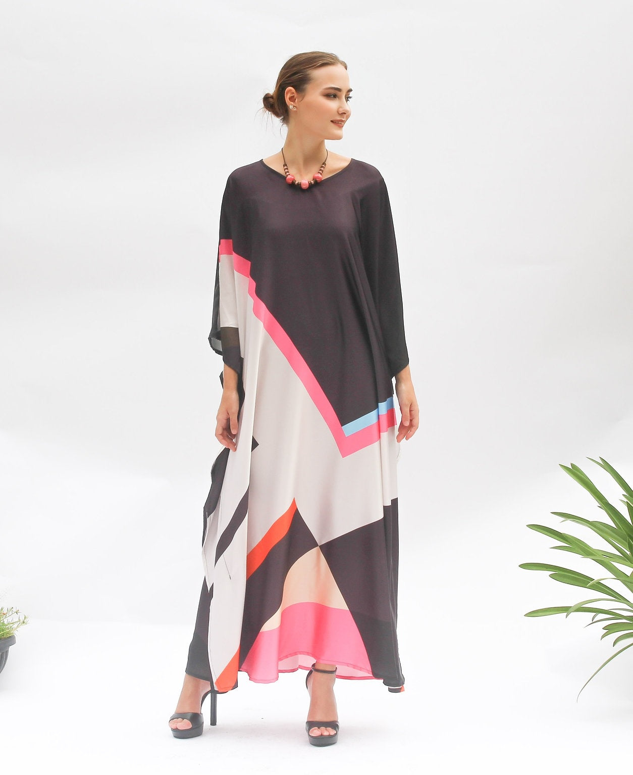 Luxury Soft Satin Slik Kaftan, Casual Wear Caftan For Women's