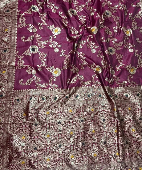 Banarasi Soft Silk Saree & Blouse,Party Wedding Wear Sari & Blouse