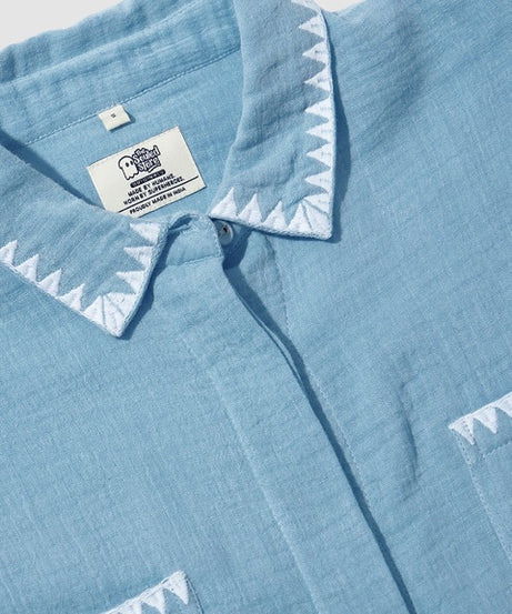 Textured Shirt  Aqua Women Boyfriend Shirts