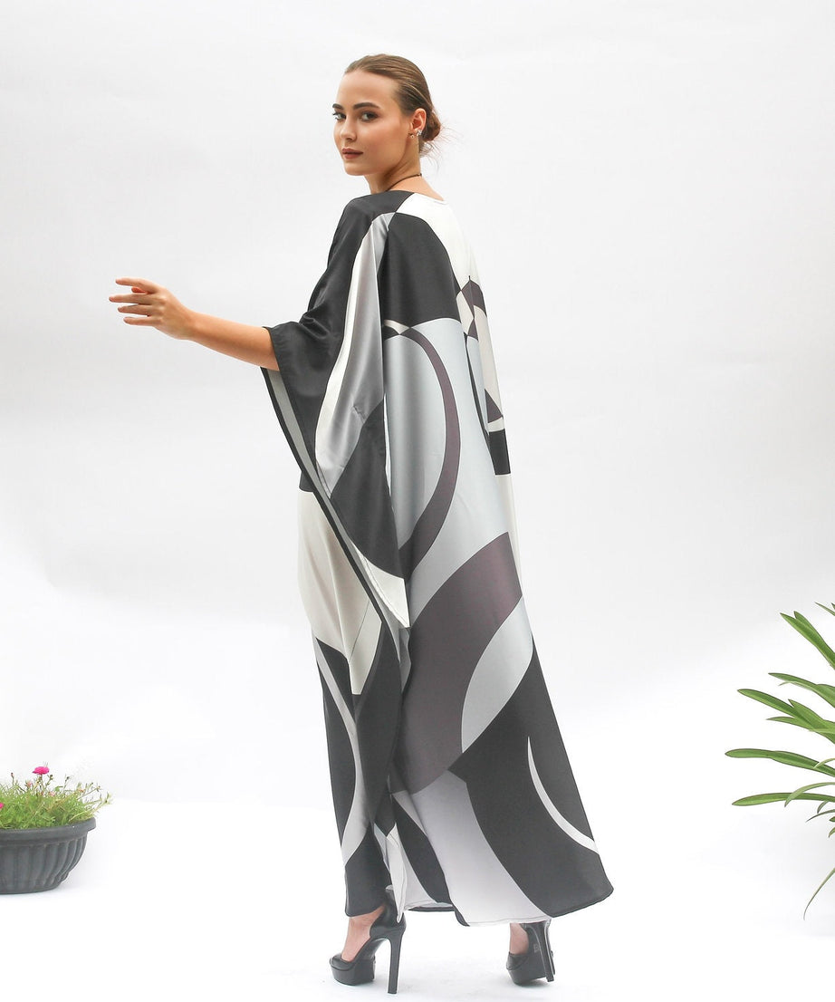 Soft Satin Silk Caftan Dress Women's Luxury Long Kaftan