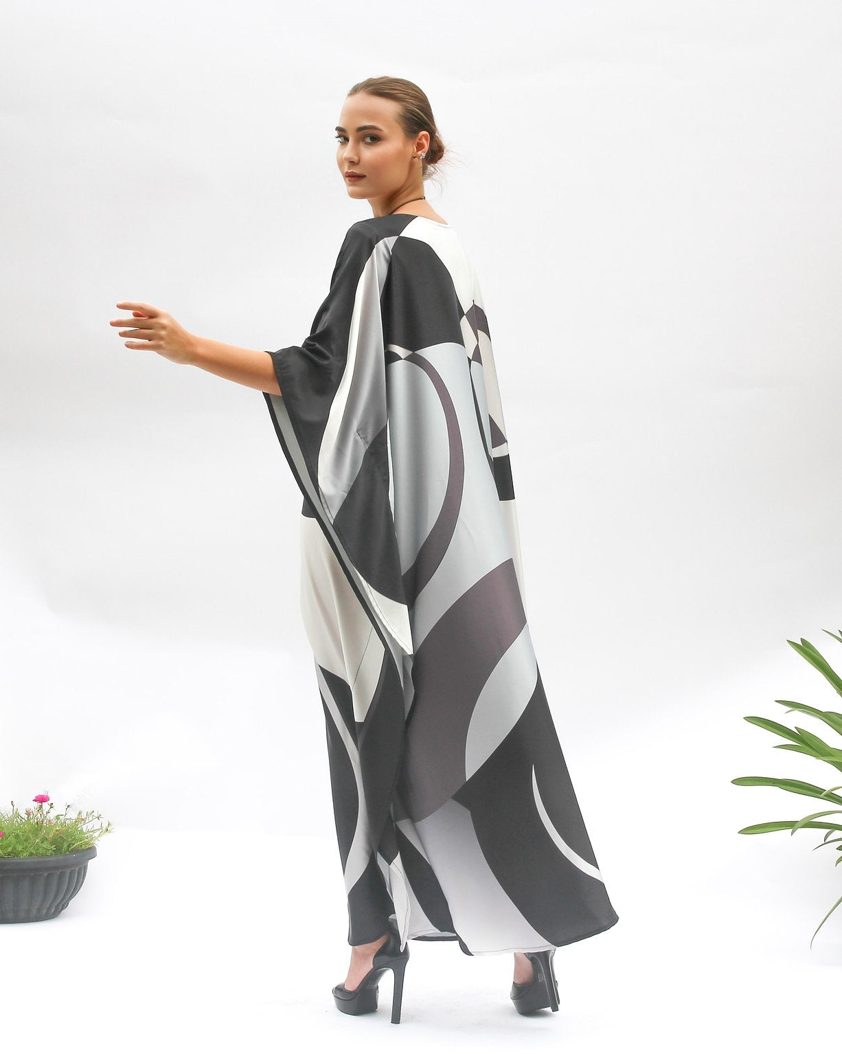 Soft Satin Silk Caftan Dress Women's Luxury Long Kaftan