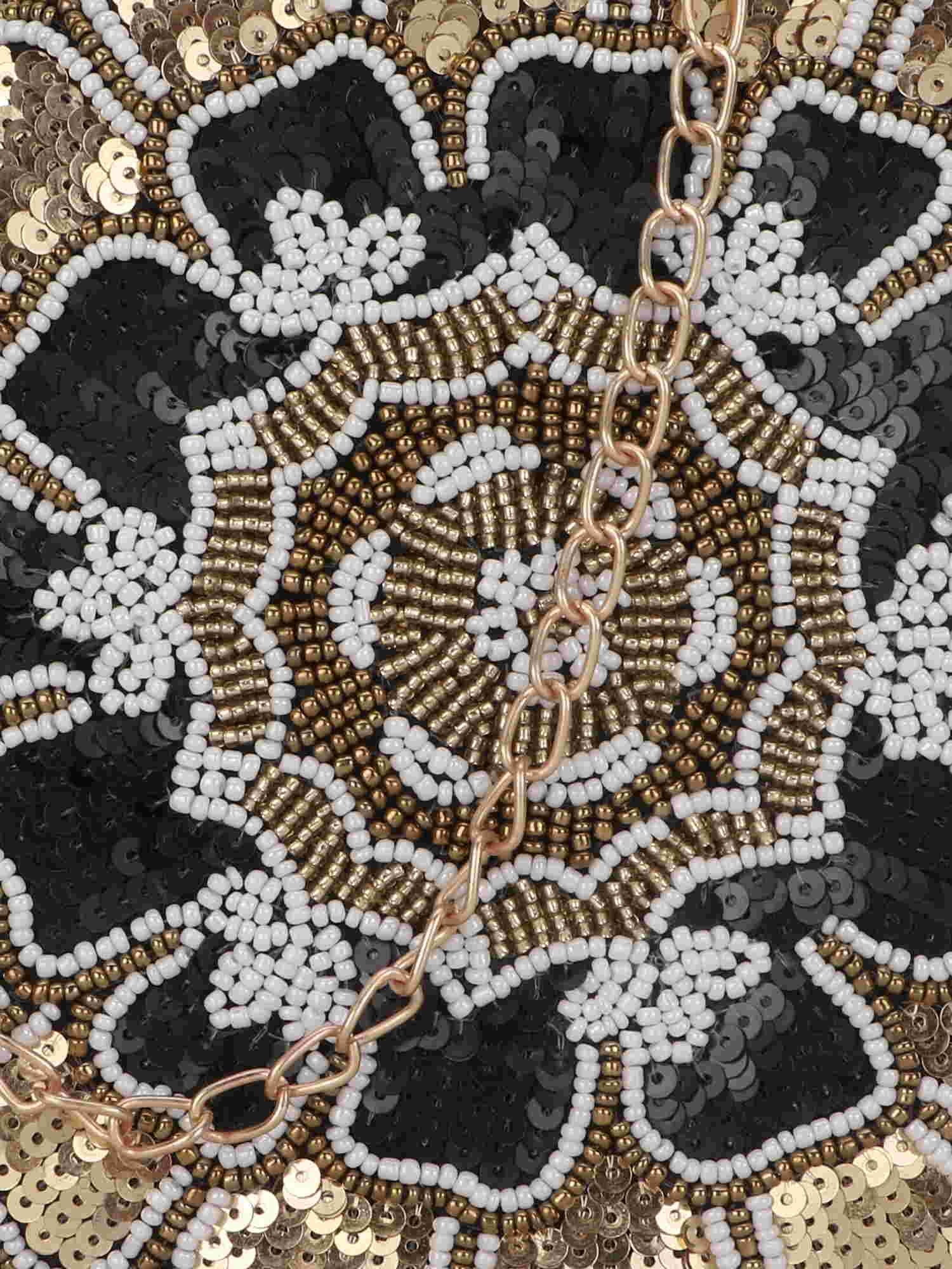 Gala Floral Emroidered Faux Silk Clutch