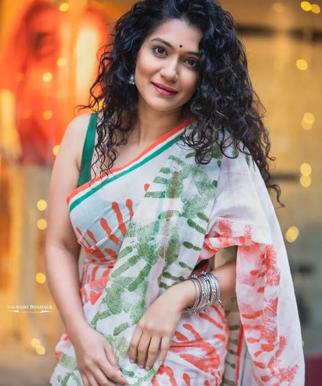 Faux Georgette With Beautiful Digital Printed Saree With Blouse