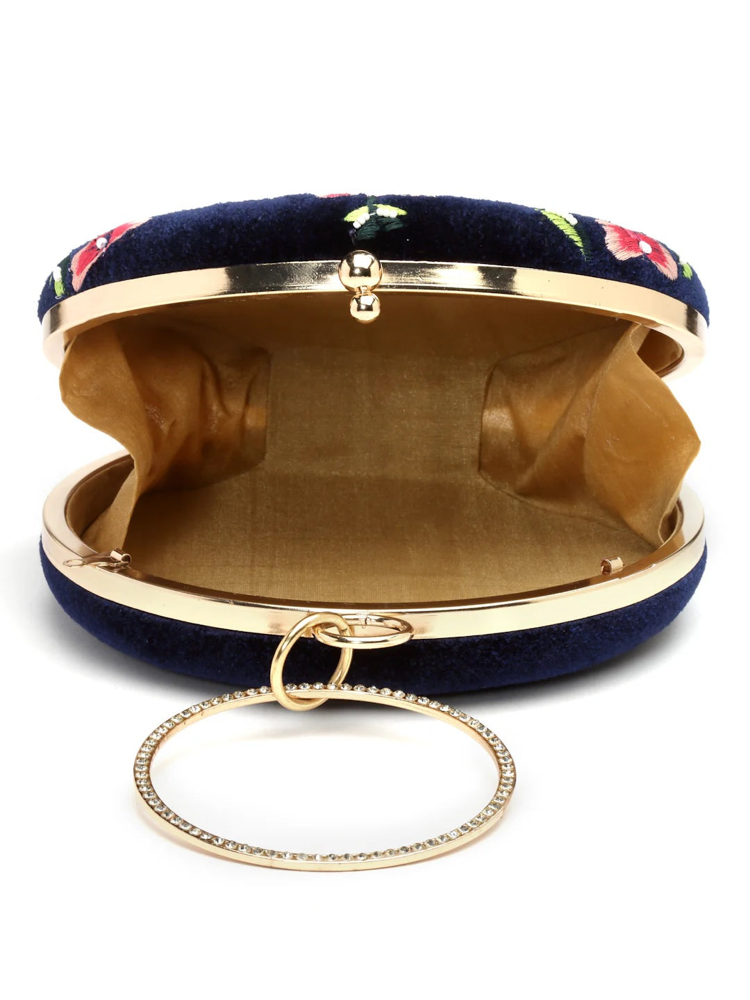 Embroidered Velvet Clutch