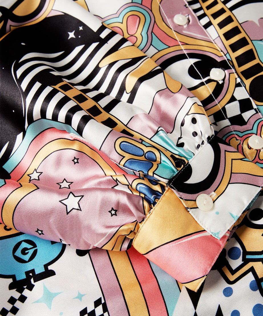 Satin  Minion Mania Women Shirts