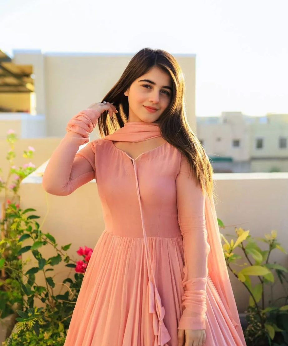 Traditional Wear Faux Georgette Long Anarkali Gown & Dupatta