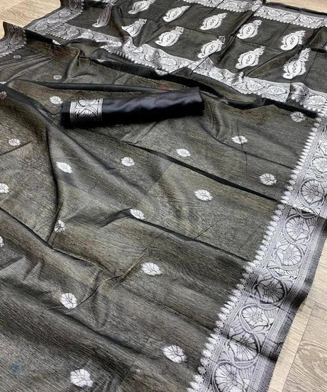 Women's Wedding Wear Soft Lilan Slab Attractive Saree&Blouse 11-SS