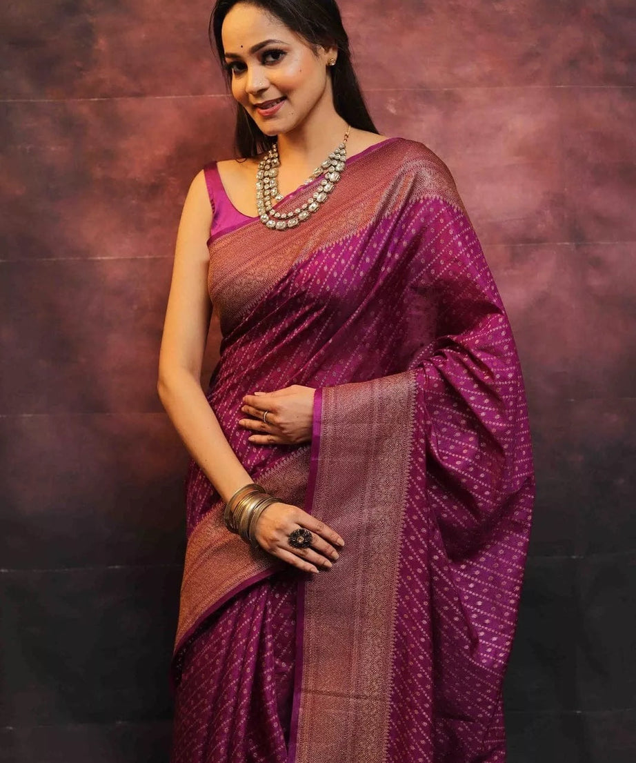 Bollywood Ethnic Banarasi Soft Silk Saree & Blouse