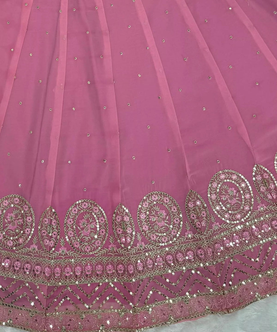 Style Faux Georgette Lehenga Blouse Dupatta