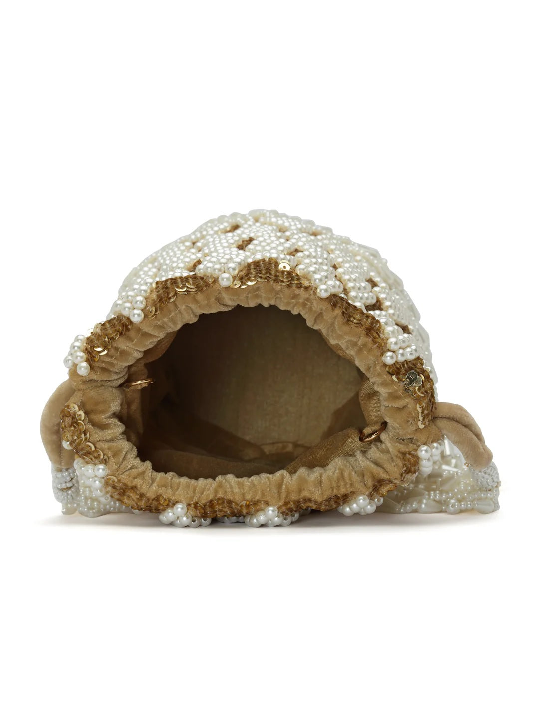 Dangle Diamond Embellished Velvet Potli Bag