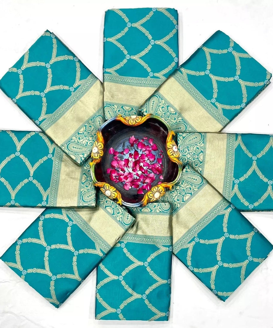 Soft Lichi Silk Party Wear Sari & Blouse