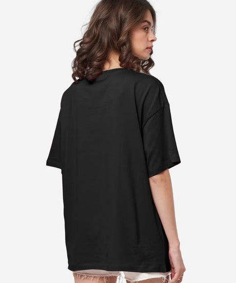 Solids Black Women Oversized T-Shirts