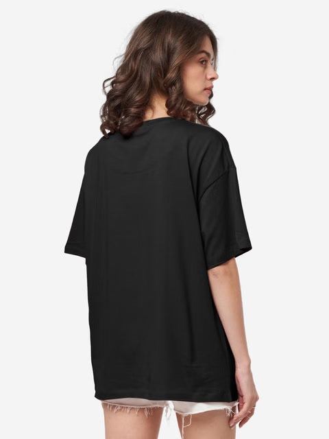Solids Black Women Oversized T-Shirts