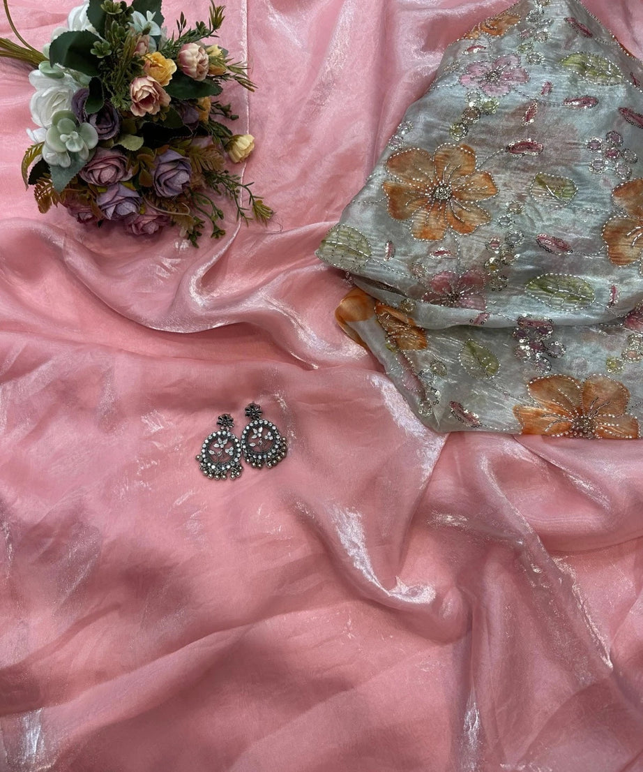 Soft Tebi Silk With Digital Print Saree, Traditional Wear Sari With Blouse