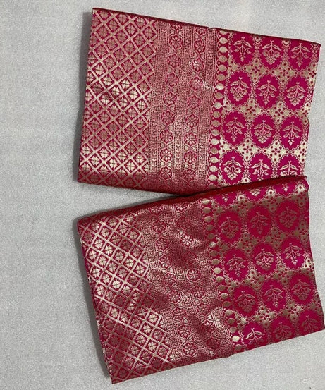 Wedding Wear Designer Banarasi Soft Silk Saree,Indian Party Sari & Blouse