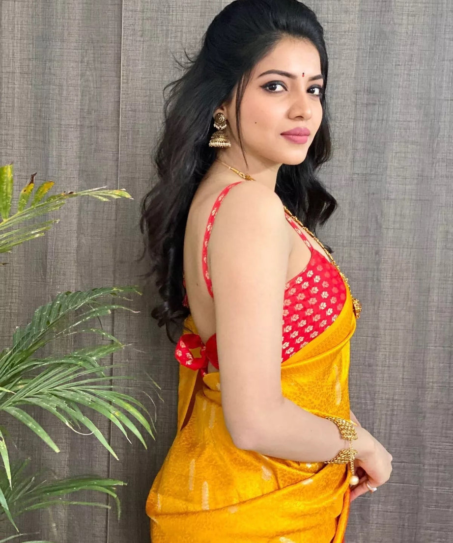 Soft Kubera Pattu Sari With Contrast Tassels,Facny Sari & Blouse