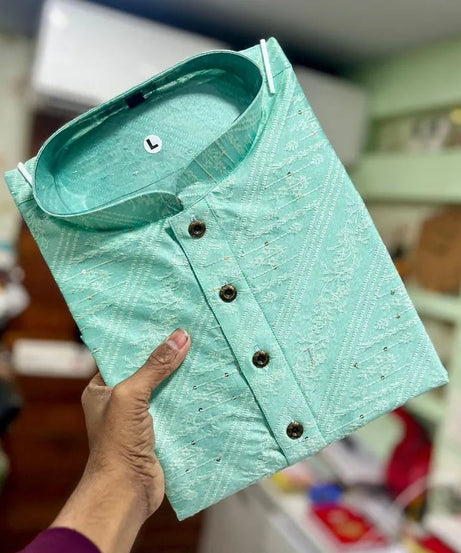 Men's Ethnic Wear Jacquard Kurta Pajama