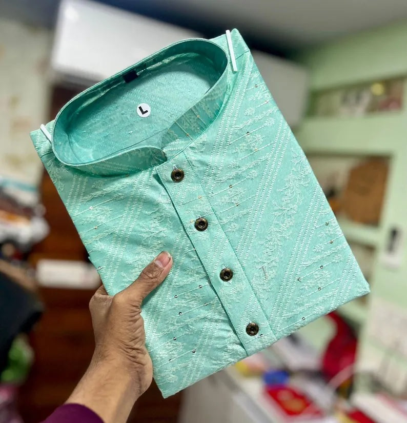 Men's Ethnic Wear Jacquard Kurta Pajama