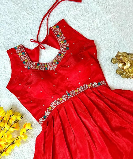 Festival Look Full Stitched Soft Chinon Silk Lehenga Blouse